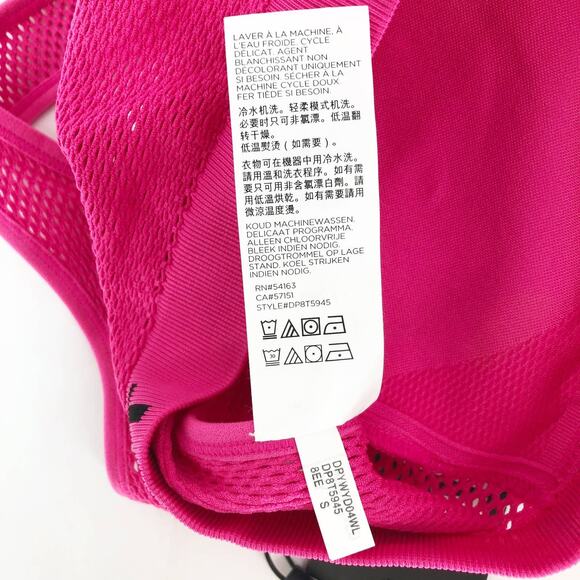 DKNY Womens Sports Bra Small Pink Racerback Logo Mesh Panel Seamless NWT - Picture 11 of 11